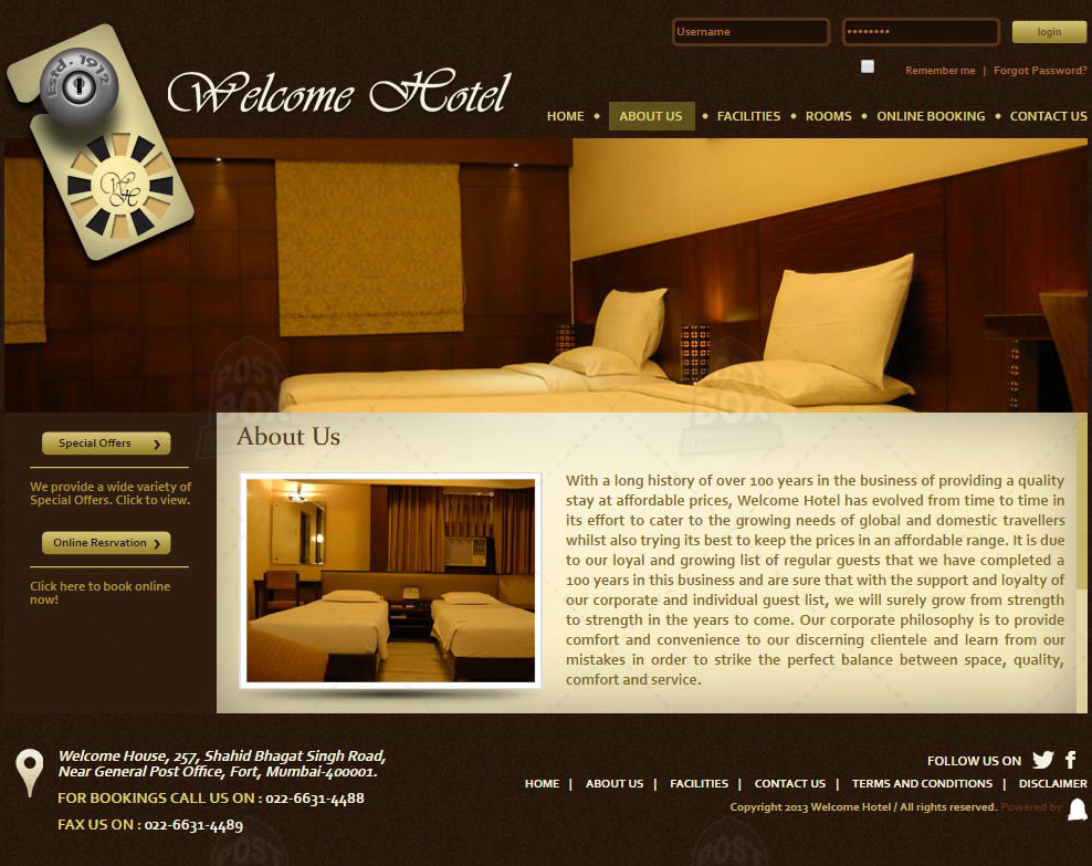 Welcome Hotel Website2